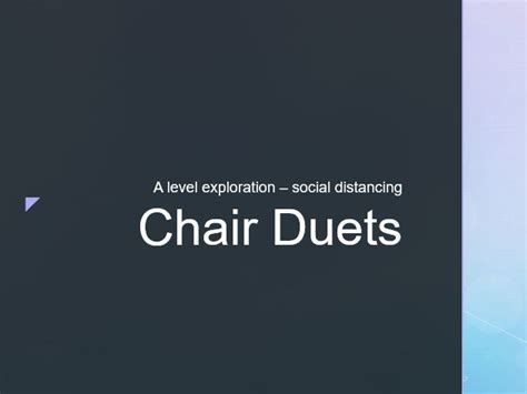 Frantic Assembly Chair Duets Lesson Social Distancing Teaching Resources