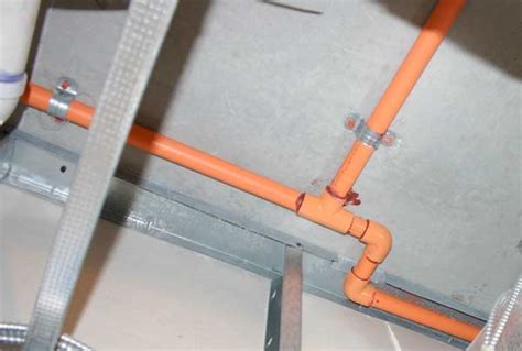 CPVC pipe installation in a fire protection system. | Download ...