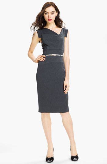 Black Halo Jackie Belted Gabardine Sheath Dress Nordstrom Sheath