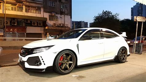 Honda Civic Type R White Rays Volk Te Ultra Wheel Front