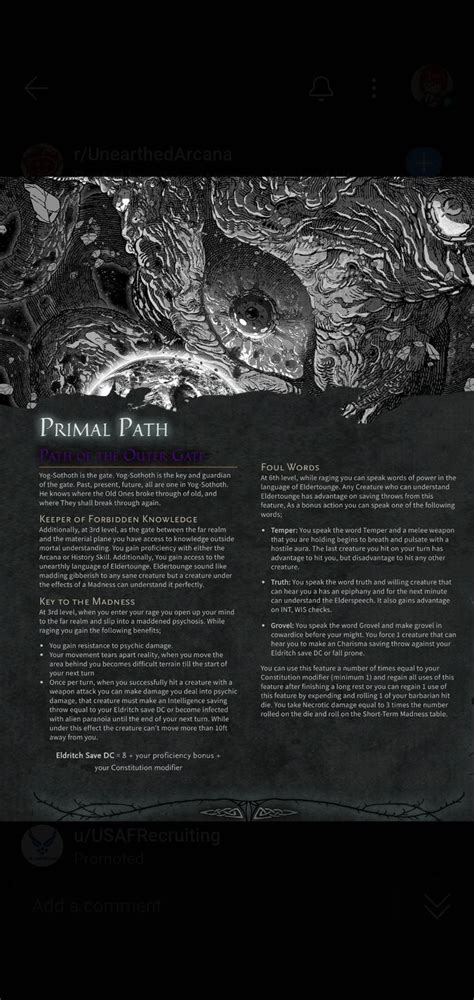 Path Of The Outer Gate In 2024 Barbarian Dnd Dungeons And Dragons