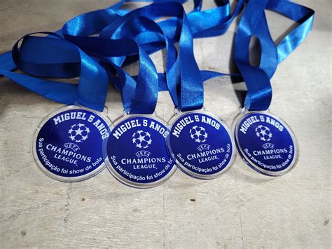 Medalha De Acr Lico Personalizada Futebol Champions Elo