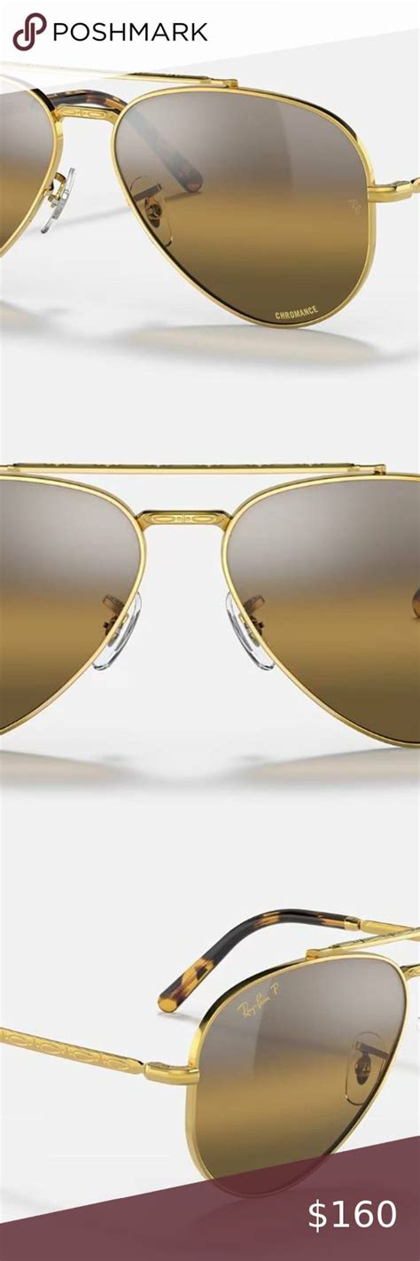 Ray Ban Rb Sunglasses Glasses Chromance Aviator G Gold