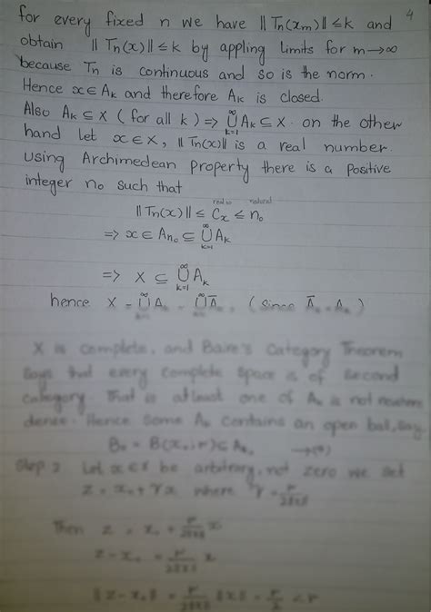 Solution Functional Analysis Lecture 2 Uniform Boundedness Theorem