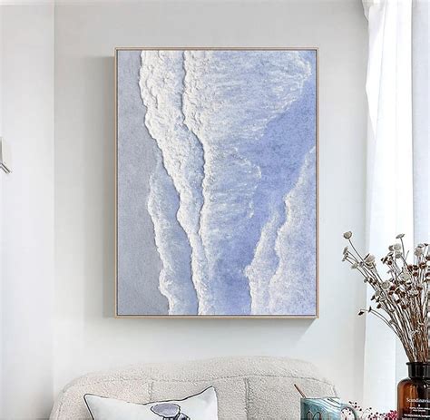 Blue Ocean Landscape Oil Painting on Canvaswhite Ocean Wave - Etsy