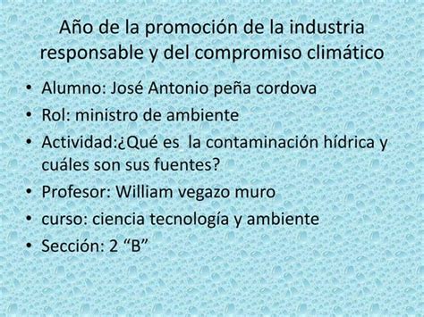 Contaminaci N Del Agua Ppt