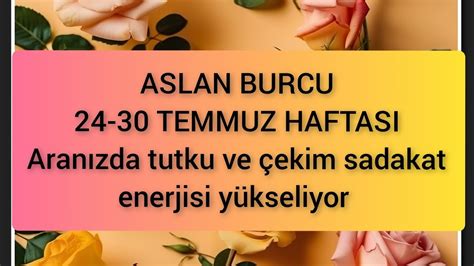 Aslan Burcu Temmuz Haftasi Ask Yorumunuz Youtube