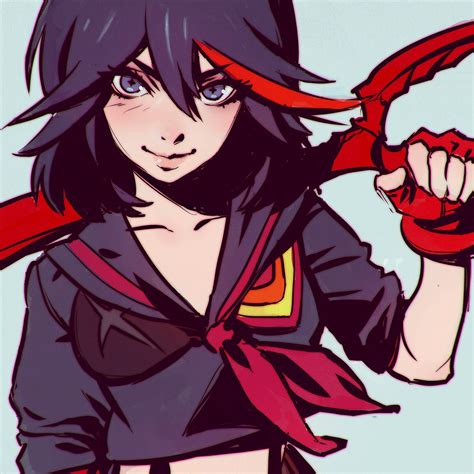 Wallpaper Illustration Anime Cartoon Black Hair Kill La Kill