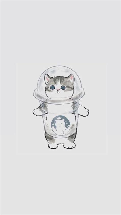 Kawaii Cat Art Wallpaper Cat In Space Suit Drawing