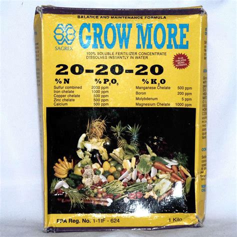 1 Kg Soluble Foliar Fertilizer Grow More Shopee Philippines