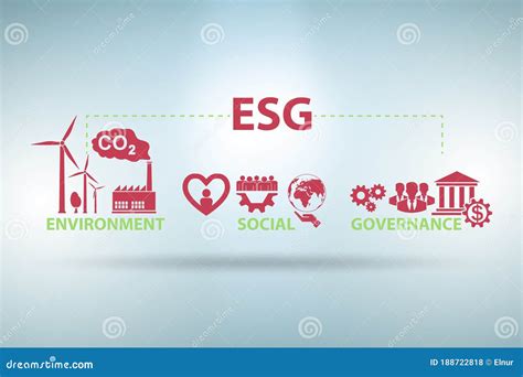 Concepto De Esg Como Gobernanza Ambiental Y Social Stock De Ilustración