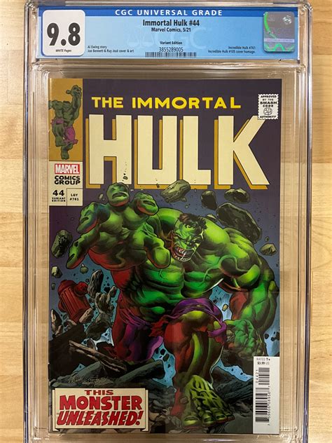 The Immortal Hulk Bennett Cover Cgc Comic Books