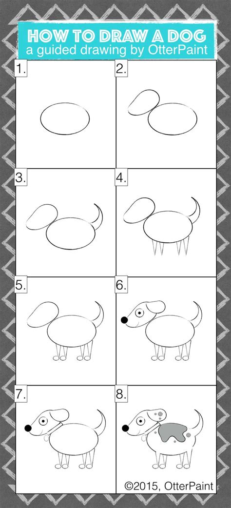 How To Draw a Dog. A Guided Drawing. | Guided drawing, Art drawings for ...