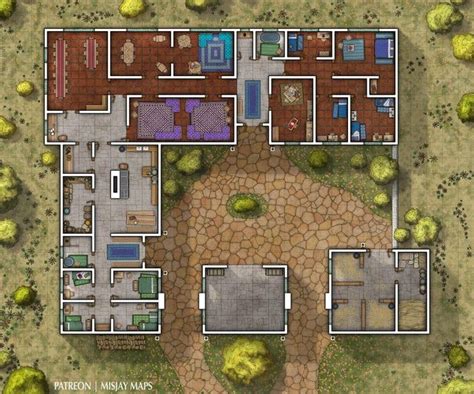 Country Villa 30x25 Oc Battlemaps Tabletop Rpg Maps Pathfinder