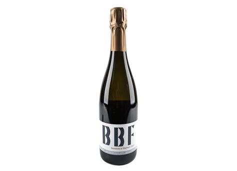 A Bottle Of Wine That Is On A White Surface With The Word Bbff In It