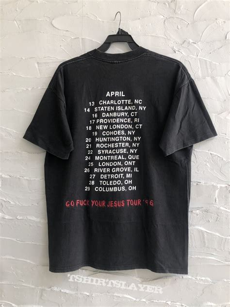 Deicide Once Upon The Cross Go Fuck Your Jesus Tour TShirtSlayer TShirt And BattleJacket