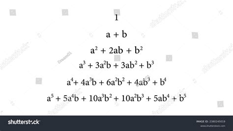 Binomial Theorem Formula Binomial Expansion Pascals Stock Vector (Royalty Free) 2380245019 ...