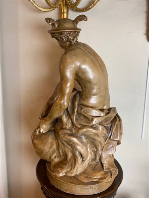 Antiques Terracotta Sculpture Of Mercury After Jean Baptiste Pigalle