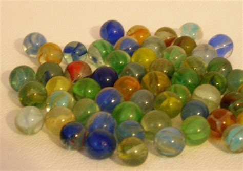 Lot Of 56 Vintage Glass Cats Eye Marbles Circa By Peachiepockets