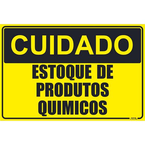 Placa de Sinalização Estoque de Produtos Químicos