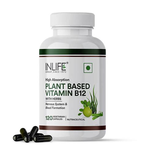 INLIFE Plant Based Vitamin B12 Supplements for Men & Women - Boost ...