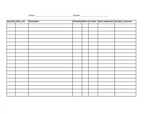 Spreadsheet Template Printable