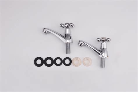 X Chrome Twin Basin Sink Taps Hot And Cold Pair Tap Traditional Water Faucet EBay