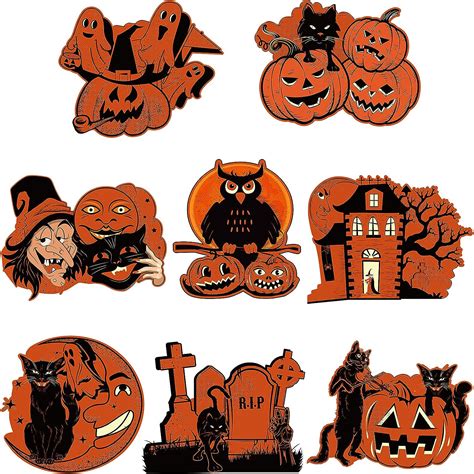 8 Pieces Vintage Halloween Party Decorations Assorted