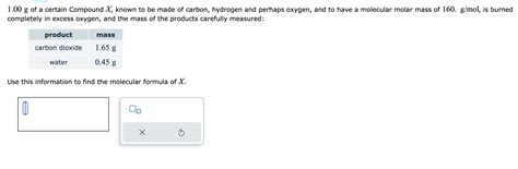 Solved 1 00 G Of A Certain Compound X Known To Be Made Of Chegg