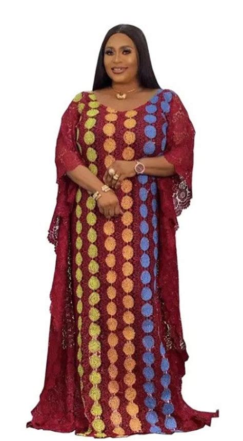 Dentelle De Luxe Africaine Robe Africaine Abaya Boubou Robe Africaine