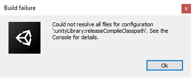 Unity Failed Build Android Could Not Resolve All Files Stack Overflow