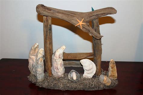 Driftwood Nativity Driftwood Seashells Medium Full Etsy Nativity