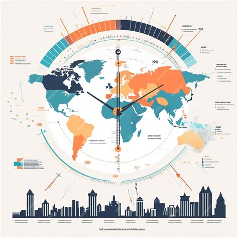 Travelthemed infographic with time zone differences | Premium AI