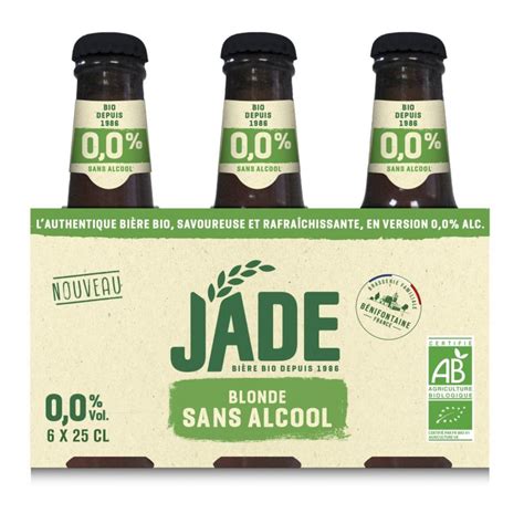 Jade Bière Blonde Sans Alcool Bio Le Pack De 6 Bouteilles 25 Cl