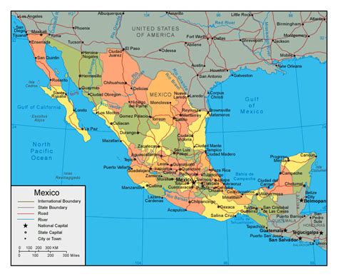 Mexico Map With Major Cities