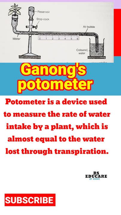 Ganong's potometer|what is potometer|uses of potometer#shorts#biology# ...