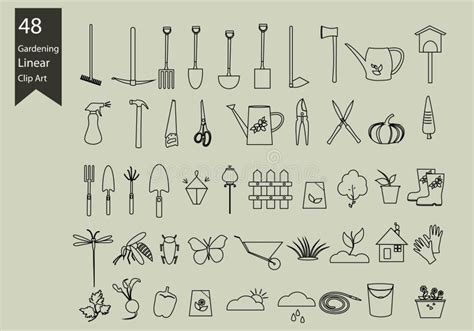 Gardening Line Icons Set Gardening Tools Vector Set Stock Vector