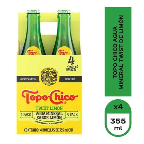 Agua Mineral Topo Chico Twist De Limón 4 Botellas De 355 Ml Cu Walmart