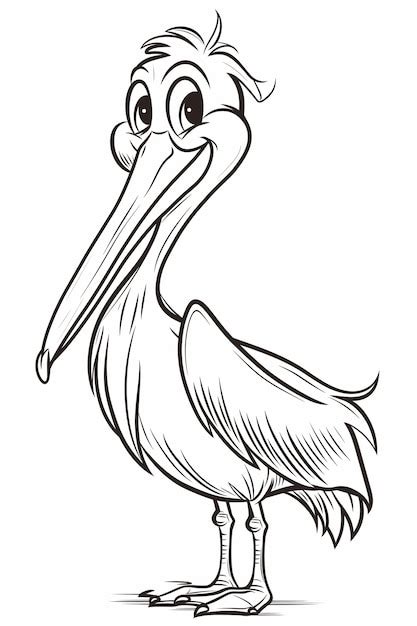 Premium Photo A Drawing Of A Pelican With A Big Beak And A Big Nose