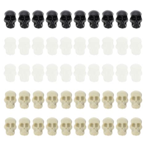 Qumonin Mini Plastic Skull Heads Halloween Decorations Realistic