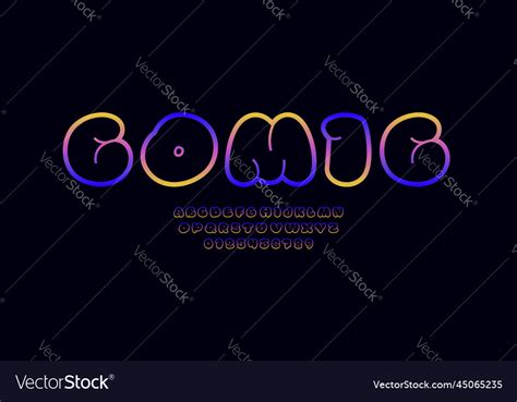 Comic font drawn by outline alphabet Royalty Free Vector