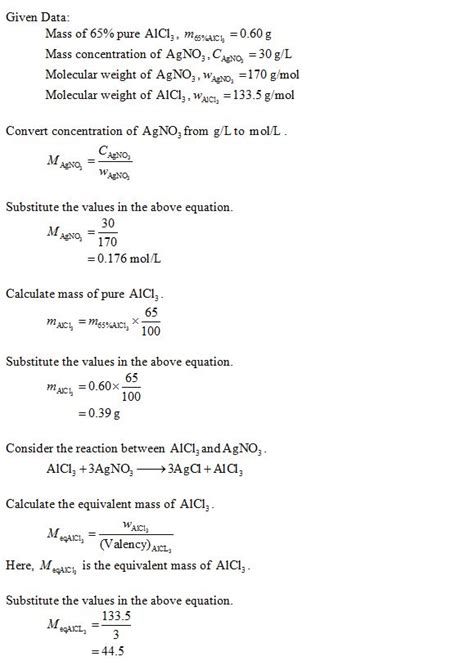 1. A solution of AgNO3 contains 30 g/liter. What volume of this ...