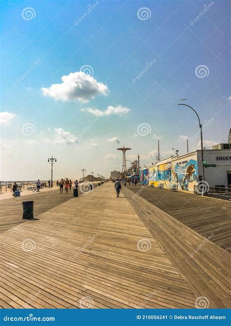 Coney Island Beach Boardwalk Editorial Photo - Image of coast ...