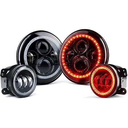 Par Faros Principales Drl Led Compatible Con Jeep Wrangler Jk 7