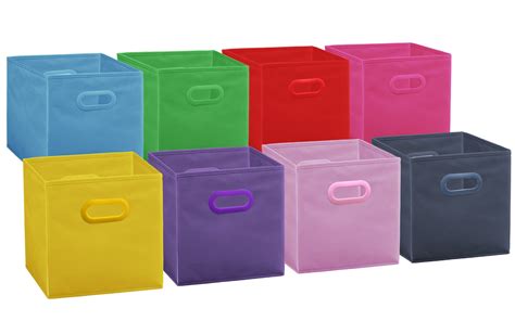 Klozenet 11'' Rainbow Storage Cubes 8-pack, Kids Cube Bins with Handles ...