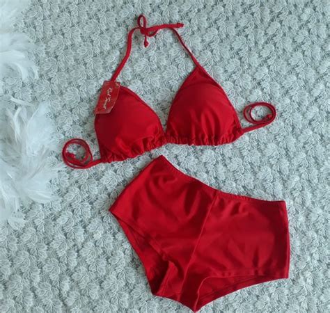 Jual BK 3302 X03 WARNA MERAH BIKINI PANTAI BRA SEGITIGA CELANA SHORT