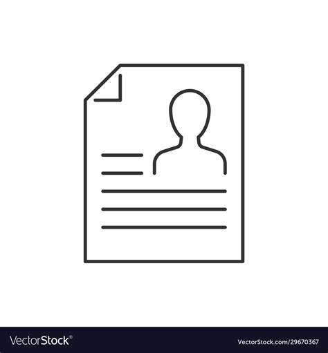 Resume line icon on white background Royalty Free Vector