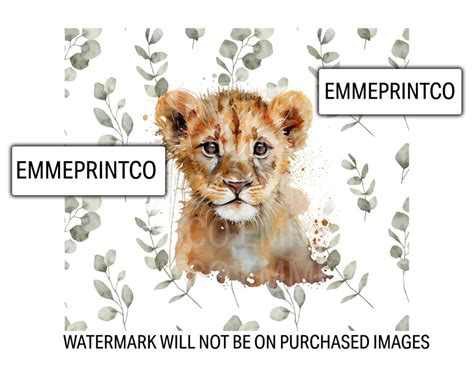 Baby Lion Cub Tumbler Wrap Png Tumbler Design Sublimation Designs