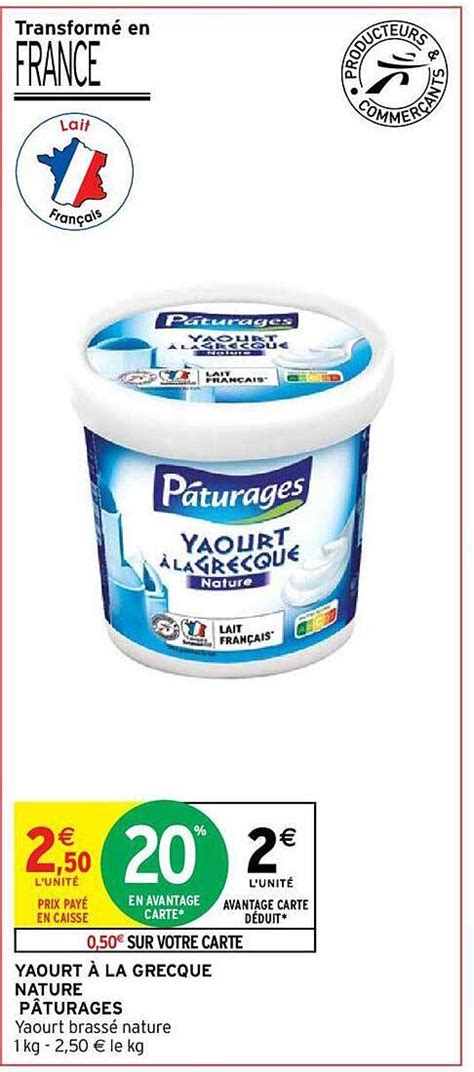 Promo Yaourt La Grecque Nature P Turages Chez Intermarch Hyper