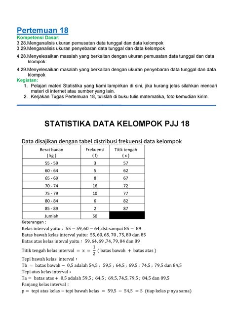 19 Statistika Data Kelompok 04 Pertemuan 18 Kompetensi Dasar 3 28